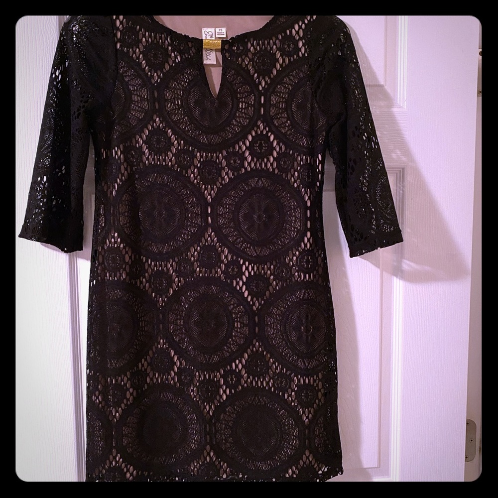 Black lace cocktail dress